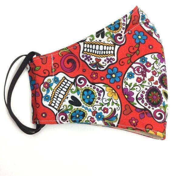 ‎2/$15 - Skeleton Mask, Face Mask, Red Sugar Skulls, Filti Filter - Picture 2 of 15